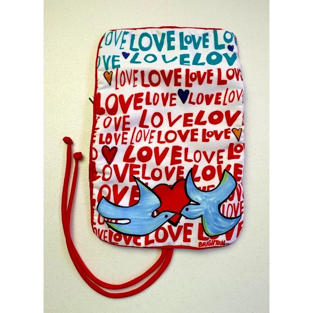 Brighton Jewelry Travel Case Roll Up Dove Love Organizer Pouch Colorful Pockets